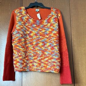 Cubix NWT Vintage Colorful Knit Women's Sweater Sz Large FALL Fashion